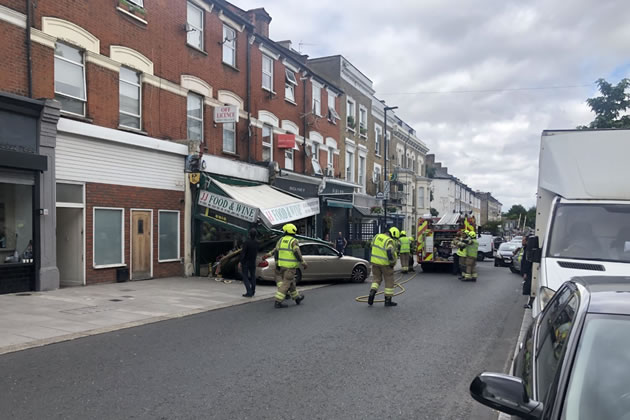 Emergency services on the scene of the collision on Churchfield Road