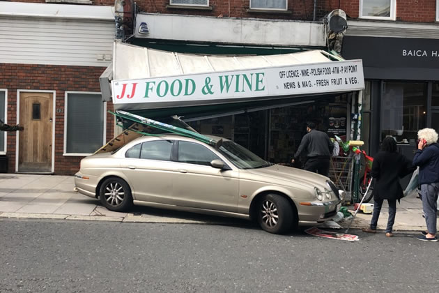 The driver appears to have lost control on Churchfield Road