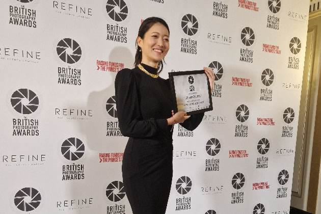 Chohee Courtois receiving her award at The Dorchester