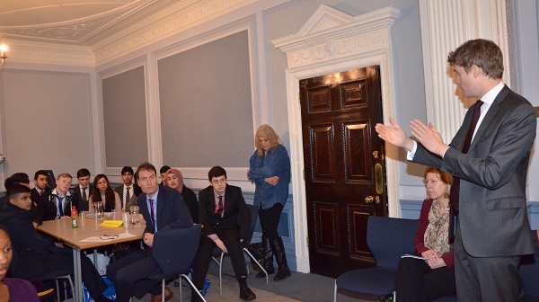 Tristram Hunt MP and students