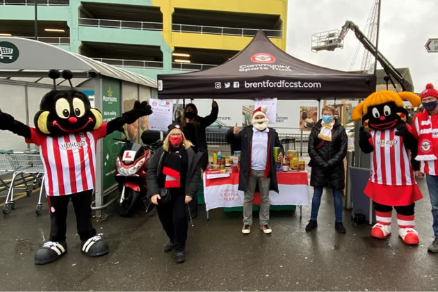 Buzz and Buzzette help with collections outside Morrisons