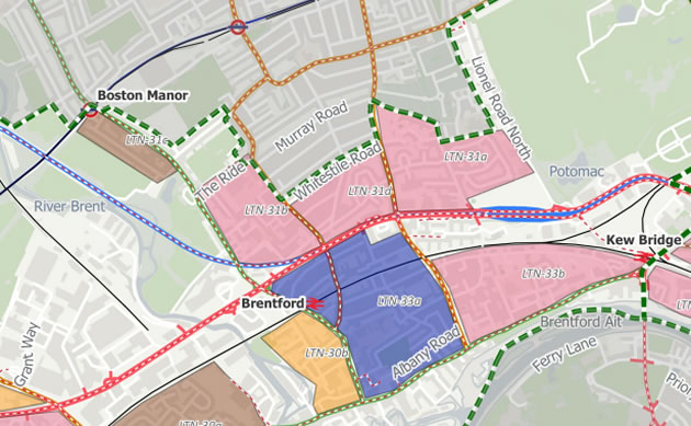 LTNs planned in the Brentford area 