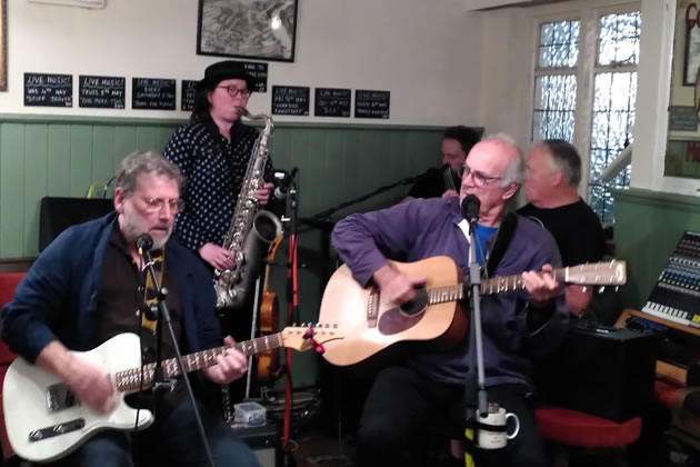 the Brewery Tap where my friend from 40-odd years ago, Paul Stewart, was blasting out the blues