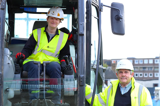 Cllrs Curran and Dunne at the groundbreaking ceremony