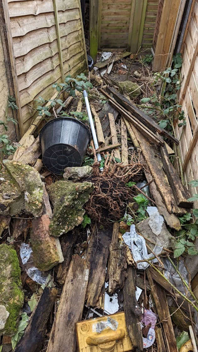 flytip behind Janet's 