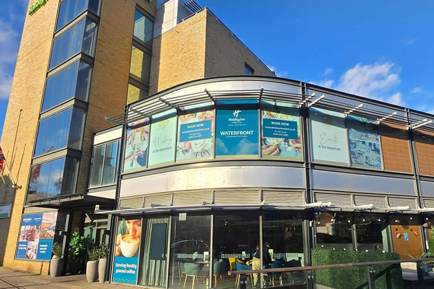 The current entrance to the Holiday Inn Brentford Lock