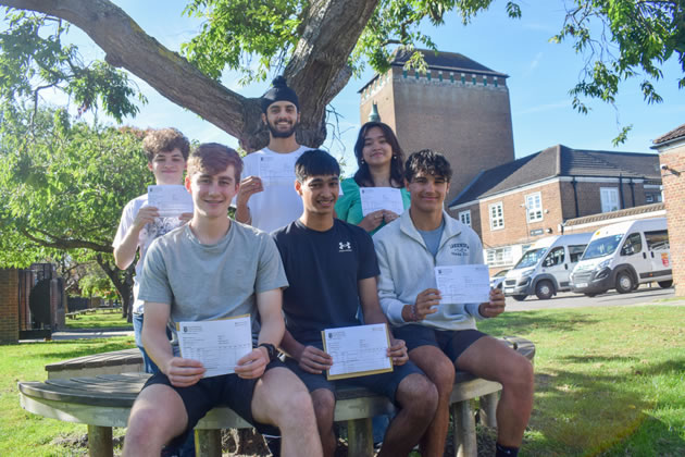 Isleworth and Syon students: Bottom row, L-R: Joe Gilmour, Mikaeel Shah, James Skinner. Top row, L-R: Will Hemmings, Dalbir Gill, Anya Brucal