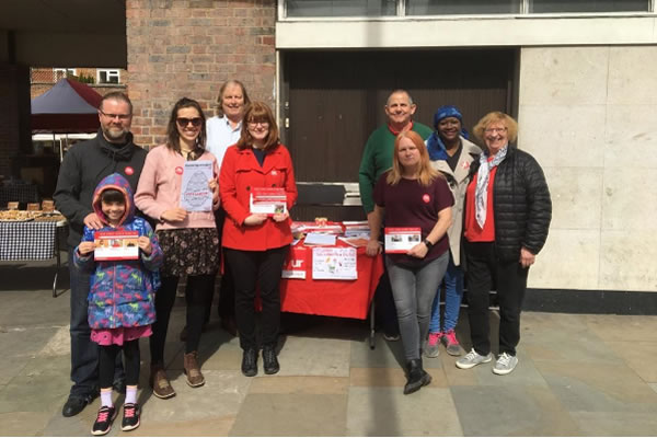 The Labour Party stall at the Brentford Market 