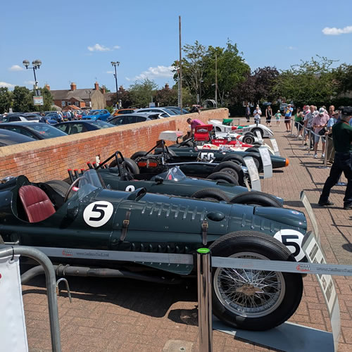 Parked racing cars 
