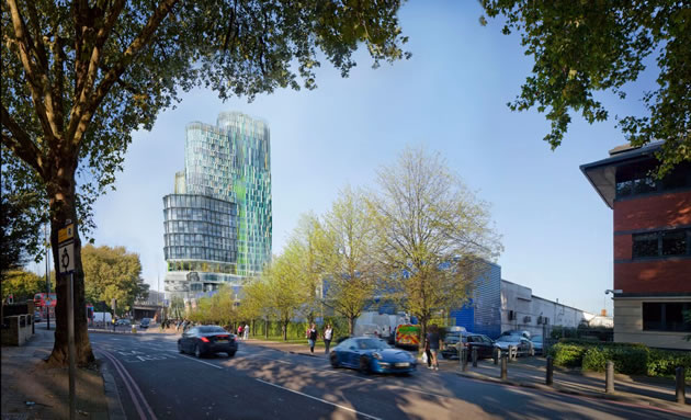 Skyscraper viewed from Chiswick Roundabout