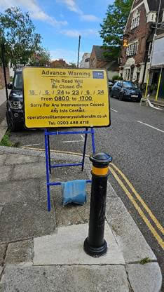 Road works on Thames Road 