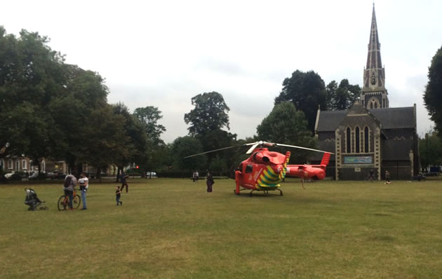 air ambulance landing 