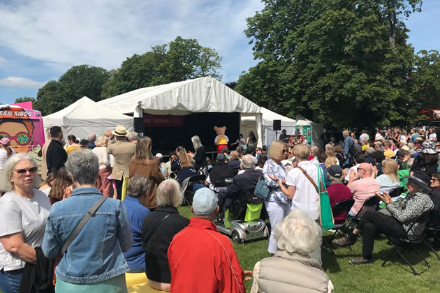 Crowds in front of the festival stage