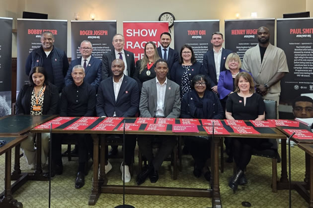 Andy Slaughter MP with a panel including Brentford's pioneering black footballers 
