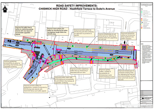 Proposed cycleway 9 between Dukes Avenue and Heathfield Terrace