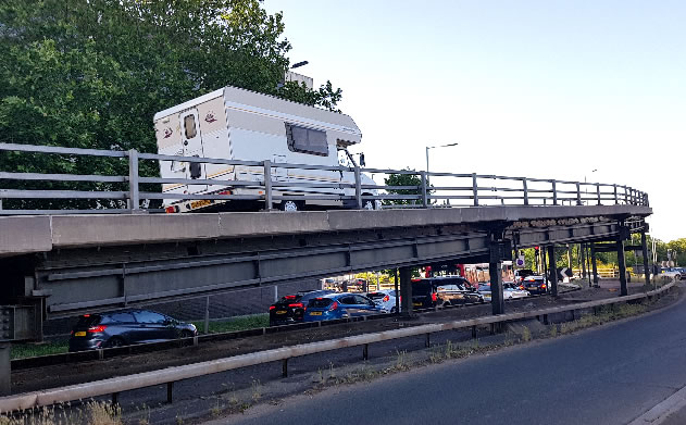 Camper Van Blocks the Hogarth Flyover