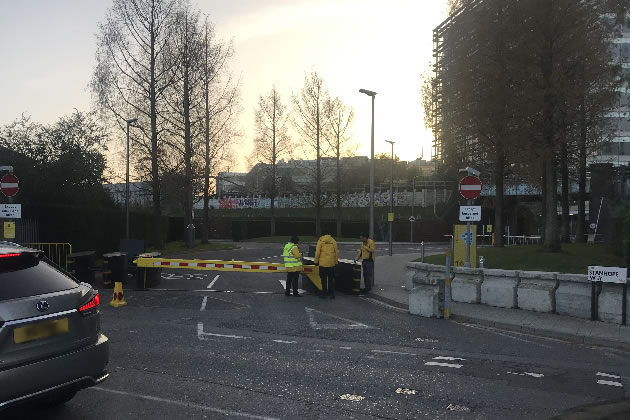 A barrier has been placed at the Bollo Lane entrance to the north of the development 