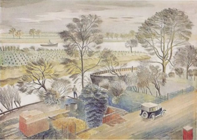 River Thames, Chiswick Eyot Eric Ravilious 1933