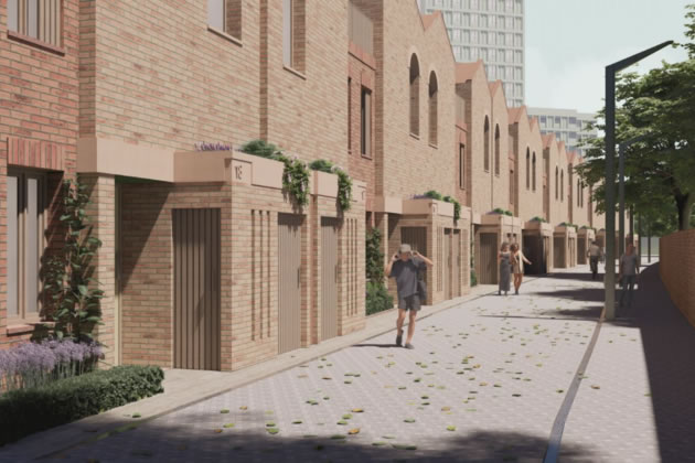 The developer's visualisation of the planned town houses 