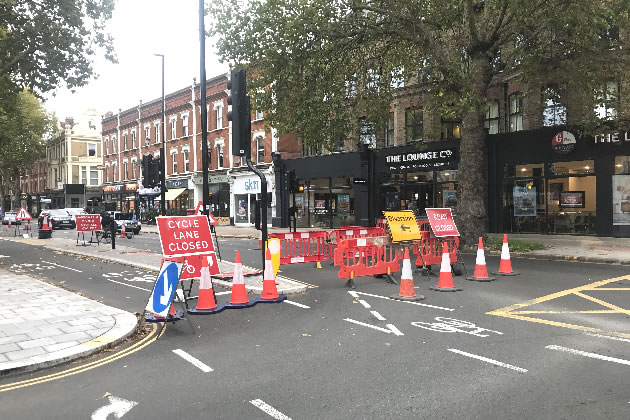 Road closure near Chiswick Lane junction