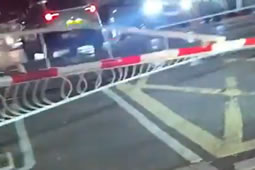 Car Crashes Through Churchfield Road Level Crossing