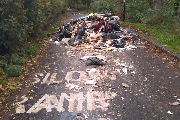 Building waste dumped on Dan Mason Drive