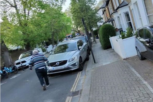 An image submitted by Mr Rowe to the police showing Mr Giles leaving the scene after the altercation 