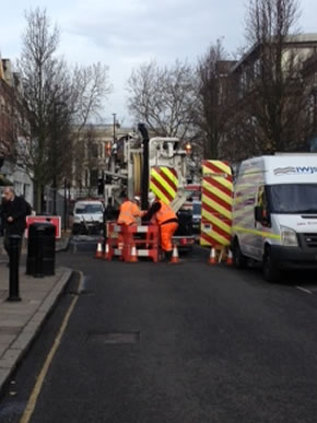 Thames Water workmen in Devonshire Road 