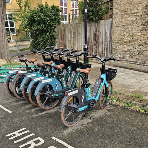 E-bikes parked 