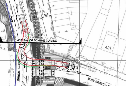 map of cycle lane showing ambulance route