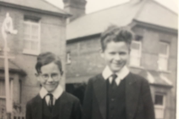 Martin and Tim Thirlway in their Eton uniforms