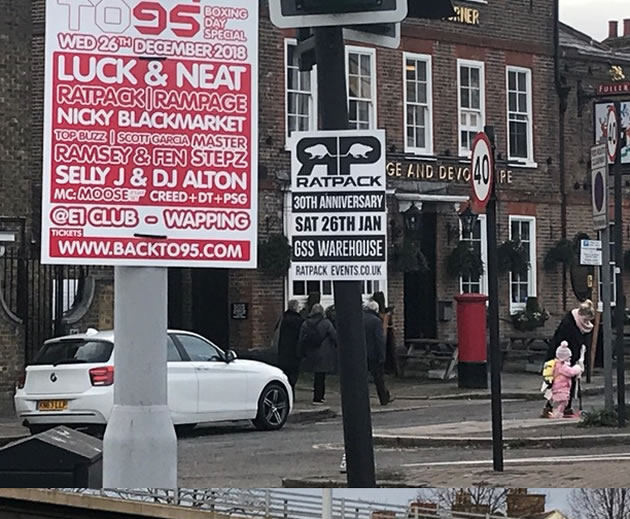 fly posters at hogarth roundabout 