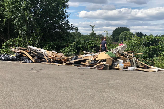 Building waste dumped on Riverside Drive