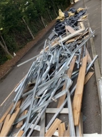 Flytip on private road near Corney Reach 