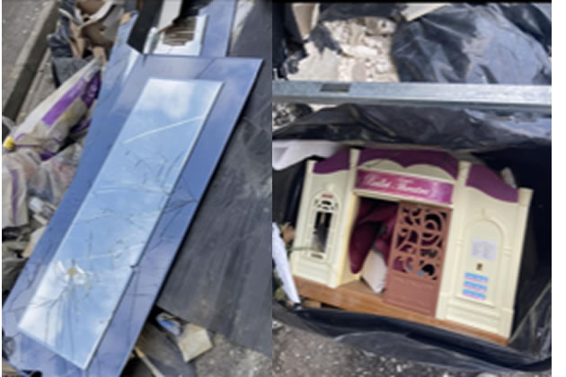 Items left in the Corney Road flytip