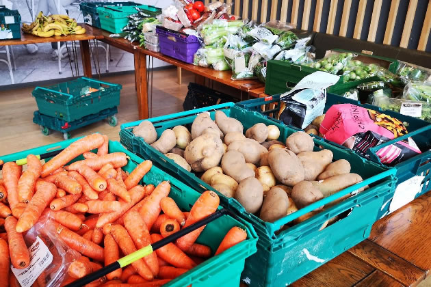 Fresh veg available at local foodbanks 