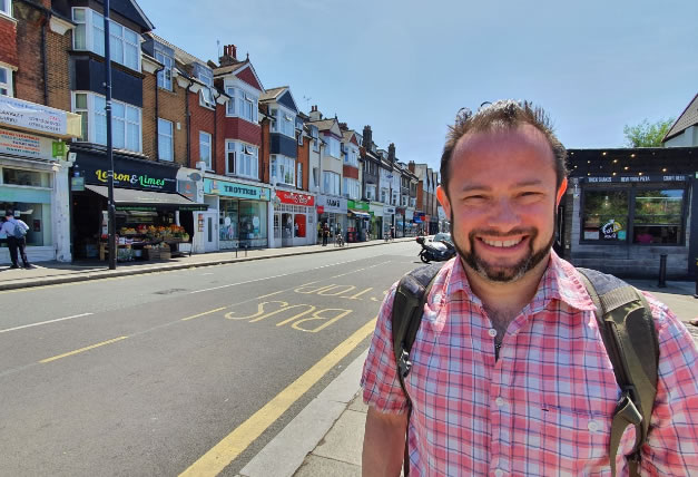 Cllr Gary Malcolm on Turnham Green Terrace 