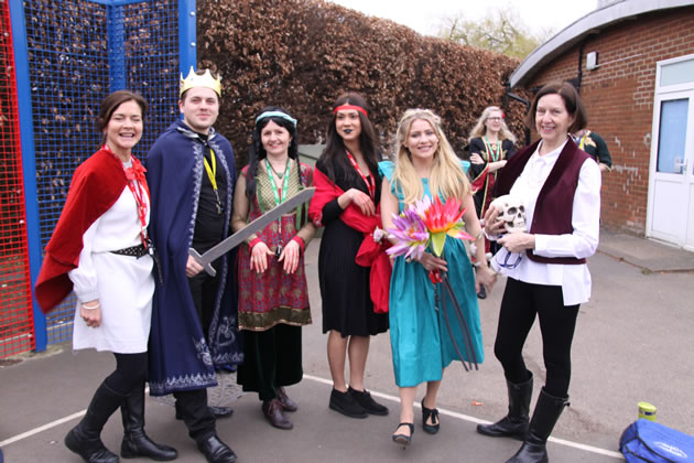 Teachers at Grove Park School took the opportunity to dress up