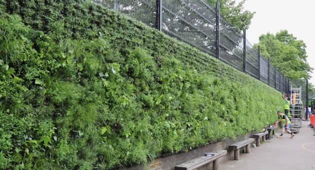 long view of the Chiswick Green Wall 