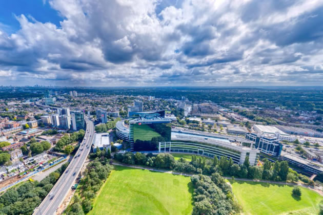 An aerial view of the GSK site