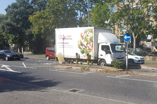 The following day a lorry also became stuck at the same point