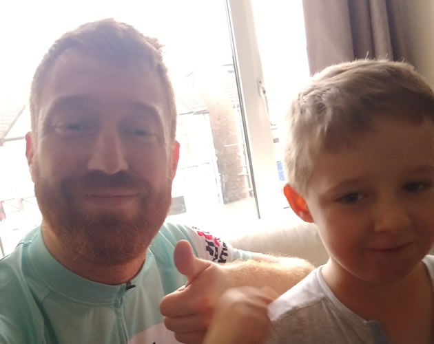 Max (right) with his father 