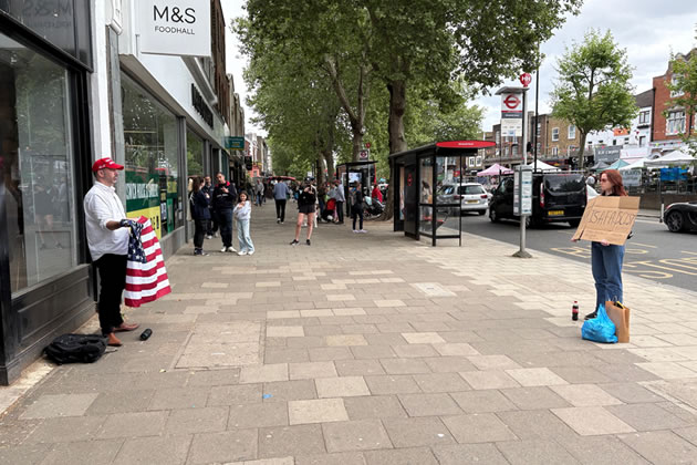 On his last visit to Chiswick he was met with a counterprotest