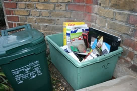 recycling bins