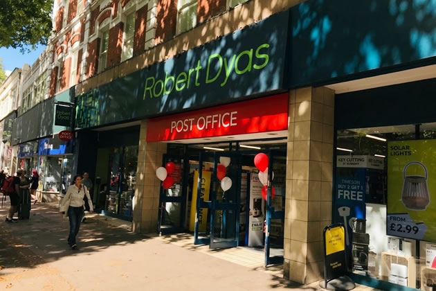 Balloons encouraged customers to come and see the new Post Office
