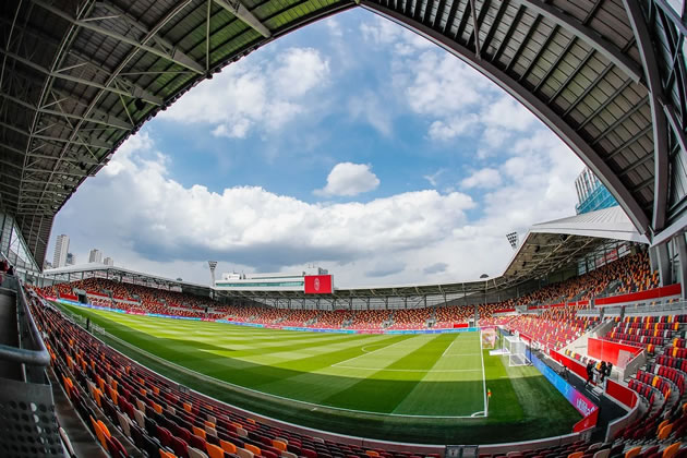 The interior of Brentford's new stadium