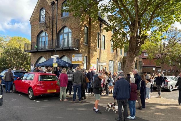 Grove Park residents gather to support the site remaining as a pub.
