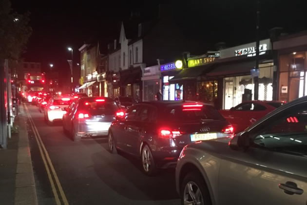 Traffic on Turnham Green Terrace has been largely static for the last few days