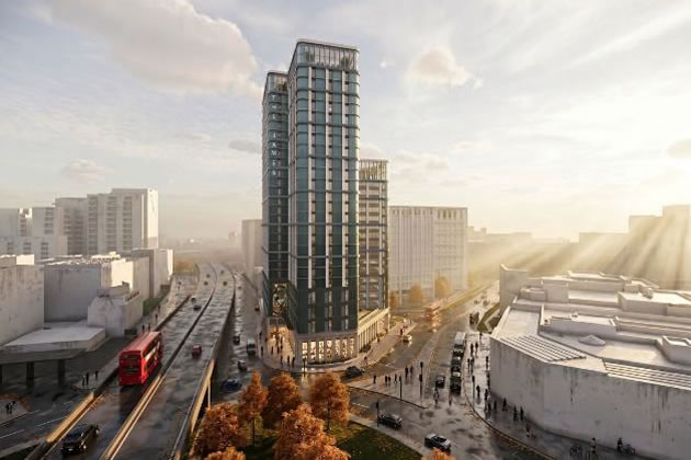 Indicative view of the proposed building from Chiswick Roundabout