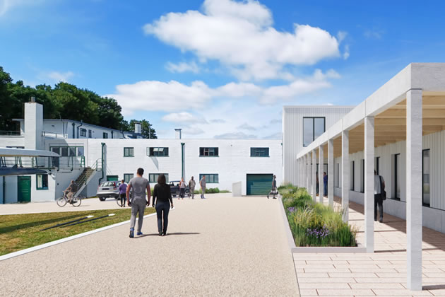 A visualisation of the Hartington Road entrance of the new boathouse from planning documents